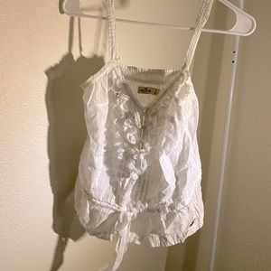 Hollister Ruffle Button Up Sleeveless Blouse Top Women’s Size Small